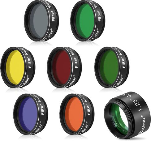 Alstar 0.5X Reducer for Photography and Observing - Bundle with - 1.25-Inch Seven Telescope Filters in Kuwait