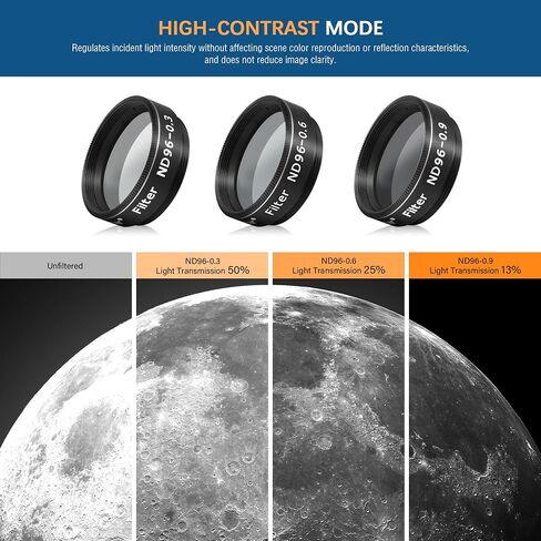 Alstar 5Pcs 1.25" Telescope Filters Kit - Bundle with - 1.25 Inch Telescope Moon Filter Kit in Saudi Arabia