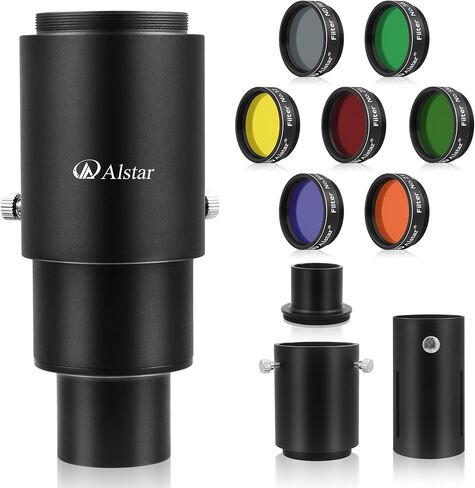 Alstar Filter Set of 1.25-Inch Seven Telescope Filters - Bundle with - 1.25" Extendable Camera Adapter in Kuwait