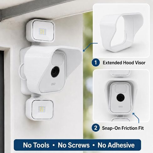 SplashNColor Rain Cover for Blink Outdoor Camera 3rd Gen (2 Pack) – Weatherproof Protective Hood | No-Drill Snap-On Canopy Shield | Blocks Sun Glare Rain Snow | Home Security Camera in Kuwait