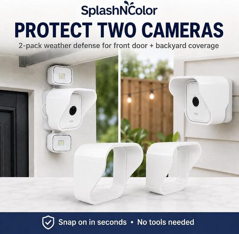 SplashNColor Rain Cover for Blink Outdoor Camera 3rd Gen (2 Pack) – Weatherproof Protective Hood | No-Drill Snap-On Canopy Shield | Blocks Sun Glare Rain Snow | Home Security Camera in Kuwait