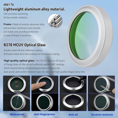 Haoge MC UV Camera Lens Protection Filter for Fujifilm GFX100RF Camera Compatible with Original Lens Cap, No Lens Hood Adapter Needed. Black LUV-GFXUV-B in Kuwait
