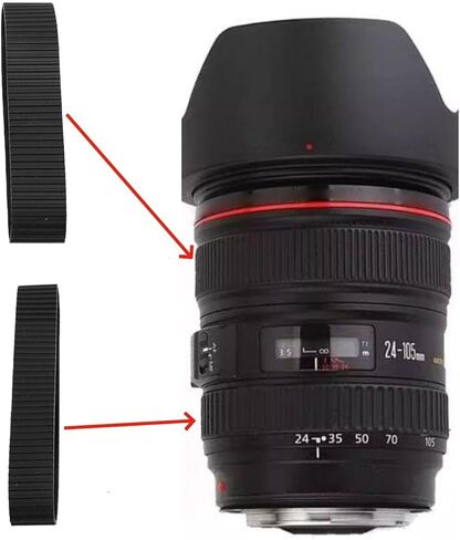 KIMISS Zoom and Focus Grip Rubber Set Camera Lens for Accurate and Easy Installation EF 24 105mm F4 L is USM Lens in Kuwait