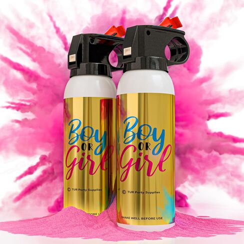 Pink Gender Reveal Smoke Bomb Powder Spray, 2-Pack, 100 g Each | Vivid Color, Biodegradable, Outdoor Use, Non-Pyrotechnic, Smoke Bomb Alternative, Gender Reveal Photos, Baby Showers in Kuwait