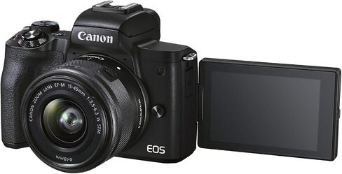 Canon EOS M50 Mark II + EF-M 15-45mm is STM Kit Black (Renewed) in Kuwait