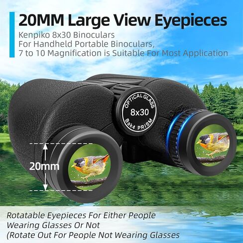 8x30 Binoculars for Adults, High Power Compact Binocular for Travel Hiking Concert Ship Cruise Hunting Bird Watching, Khaki Waterproof Binocular for Kid in Kuwait