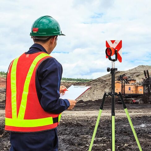 6FT/1.8M Aluminum Surveying Tripod for Prism Pole, GPS RTK, Total Station, Adjustable Lightweight Tripod with Carry Bag, Surveying Bipod/Tripod for Construction, Land Survey, Green in Kuwait