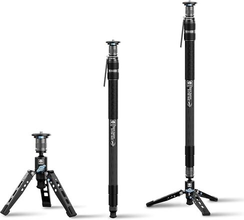 SIRUI SVM-145 Rapid Monopod with Feet, 57" Professional Carbon Fiber Camera Monopod, One-Step Rapid Height Adjustment, Modular 3 in 1, Max Load 22lbs in Kuwait