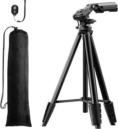 K&F CONCEPT Lightweight Camera Tripod for Phone | 16.7" (42.5cm) Folded, Quick Release Plate, Phone Holder & Strap, Max 62.2" (158cm) Height, 3kg Load, S205A1 in Kuwait