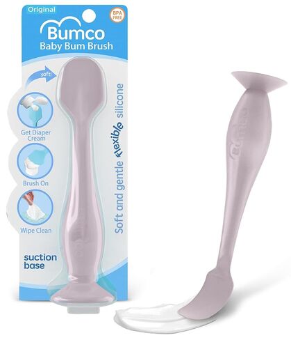 Bumco Baby Bum Brush - Flexible Diaper Cream Spatula Applicator (Lilac) | BPA-Free Diaper bag essentials. Mom-invented butt paste spatula and diaper rash cream applicator. Soft, wipe-clean silicone. in Kuwait