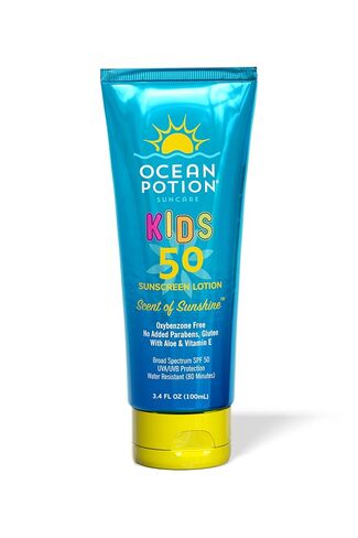 Ocean Potion Kids Sunscreen SPF 50, Broad Spectrum UVA/UVB Protection with Aloe and Vitamin E, Non-Greasy Sunscreen Lotion for Kids, Travel Size Sunscreen, 3.4 oz in Kuwait