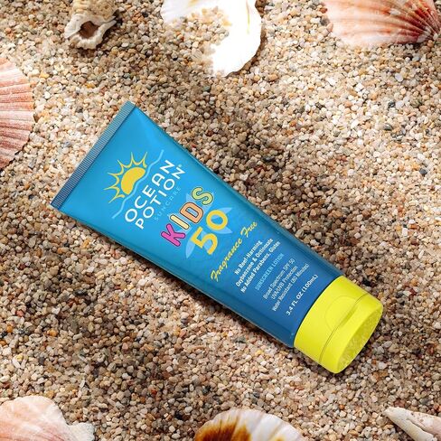 Ocean Potion Kids Sunscreen SPF 50, Broad Spectrum UVA/UVB Protection with Aloe and Vitamin E, Non-Greasy Sunscreen Lotion for Kids, Travel Size Sunscreen, 3.4 oz in Kuwait