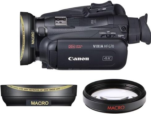 AF HD Wide Angle Lens + Macro for Canon Vixia HF G70 UHD 4K Camcorder (58mm) in Kuwait