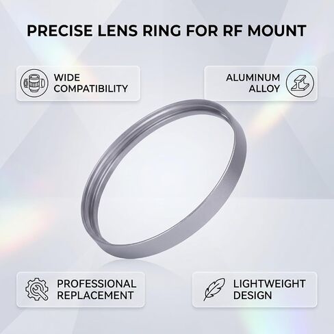 Pomya Lens for RF 24 to 70mm, 24 to 105mm, 18 150mm, Aluminum Alloy Replacement Part with Silver Design, for Camera Lens Protection in Kuwait