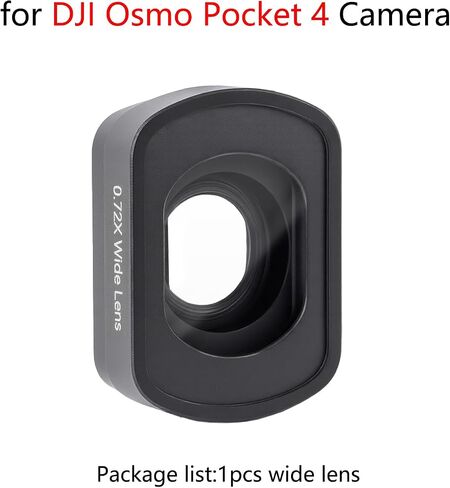 Wide Angle Lens for DJI Osmo Pocket 4 Handheld Camera 0.72 x 108° Magnetic Wide Lens Kit (1pcs Wide Angle Lens) in Kuwait