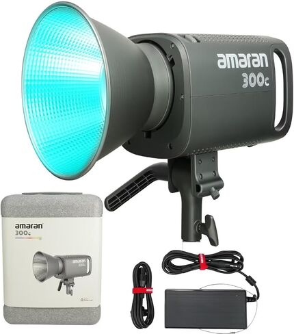 Aputure Amaran 300c RGB COB Video Light Bowen Mount,300w Photography Lighting Kit,App Control,2,500K to 7,500K Led Studio Light for Live Streaming,Video Recording,Content Creation,Tiktok | 300w ,App Control,2,500K to 7,500K Led Studio Light for Live Strea in Kuwait