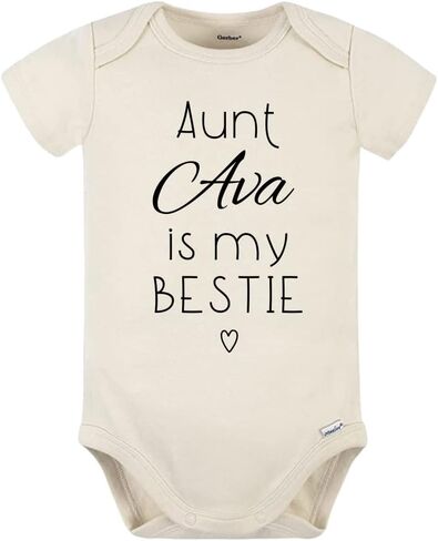 Personalized Aunt is my bestie baby onesie bodysuit, kids romper in Kuwait