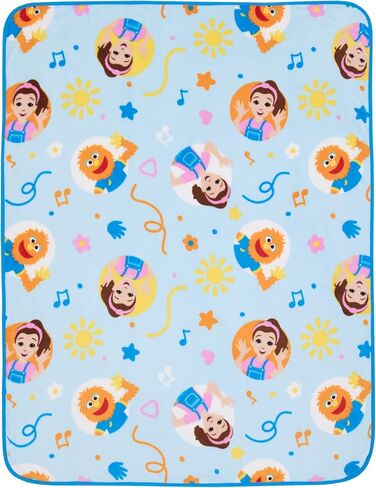 NoJo Ms. Rachel Happy Patchwork Toddler Blanket, Blue in Kuwait