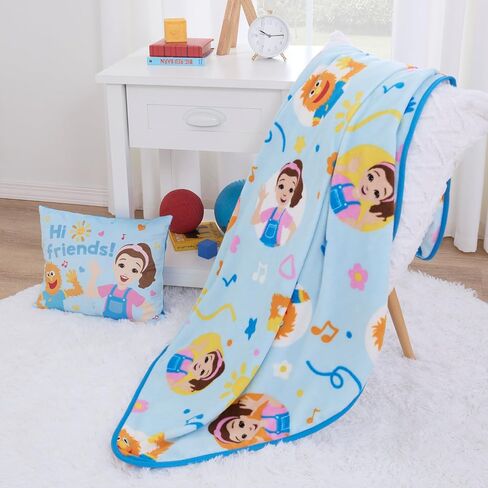NoJo Ms. Rachel Happy Patchwork Toddler Blanket, Blue in Kuwait