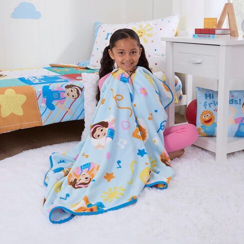 NoJo Ms. Rachel Happy Patchwork Toddler Blanket, Blue in Kuwait