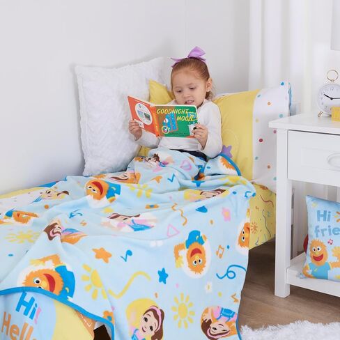 NoJo Ms. Rachel Happy Patchwork Toddler Blanket, Blue in Kuwait