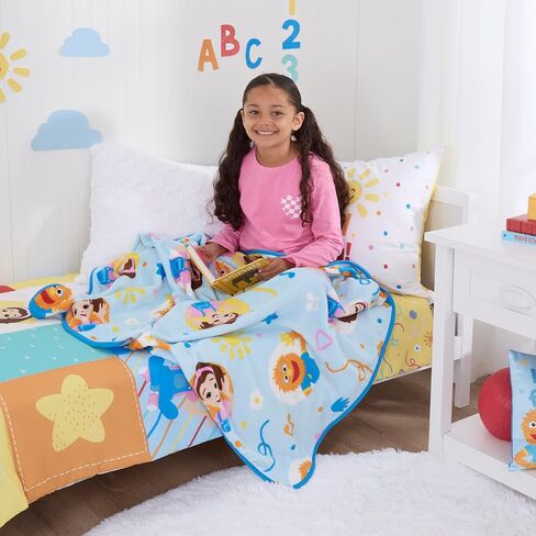 NoJo Ms. Rachel Happy Patchwork Toddler Blanket, Blue in Kuwait