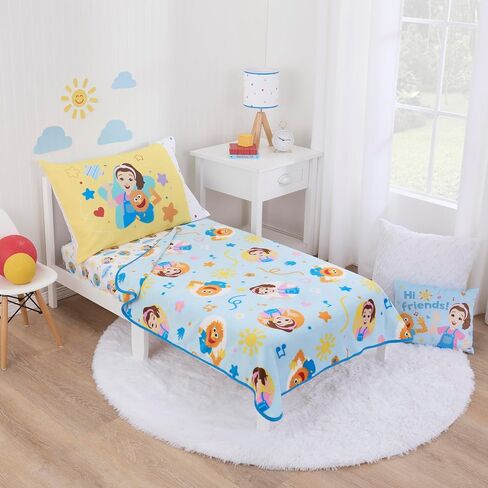 NoJo Ms. Rachel Happy Patchwork Toddler Blanket, Blue in Kuwait