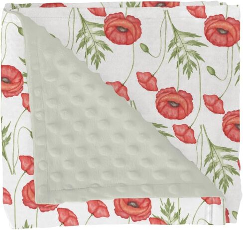 Red Floral Spring Baby Blanket for Girl Boy Soft Mink Dotted Backing Double Layer Swaddle Receiving Blanket Bed Throws for Newborn Toddler Crib Stroller 30x40 in Kuwait