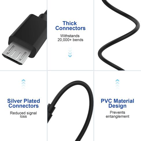 Camera Micro USB Cable Compatible with Sony Alpha A6000 A6300 A6400 A6500 A5100 A5000 A77II A7IIK A99II, Cyber-Shot DSC-HX200V DSC-HX400 DSC-HX80 DSC-RX10 DSC-RX100 DSCWX220 DSCWX350 Camera, 5ft in Kuwait