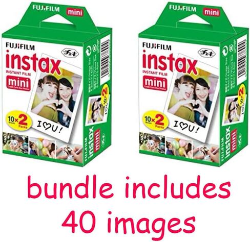 Fujifilm Instax Mini 12 Instant Camera Pastel Blue with Film Value Pack (40 Sheets) + Accessories Including Galaxy Carrying Case Strap, Photo Album, Stickers (Purple) in Kuwait