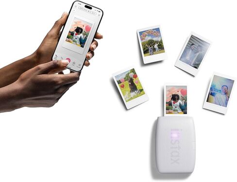 Bundle with Compatible Fuji Mini Link 3 Smartphone Printer Clay White + Fuji Film Value Pack 20 Sheets Accessories Bundle with Album + 5 Plastic Desk Frames + Paper & Sticker Frames (Clay White) in Kuwait