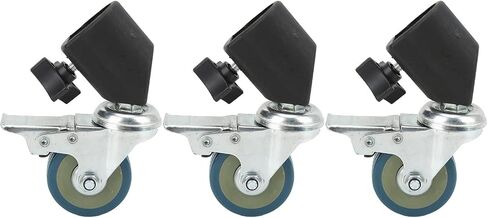 22mm Professional Swivel Caster Wheels Set, Universal Rotation with Brake Photography C Stand Rolling Wheels Kit for Studio Photo, 3 Packs in Kuwait