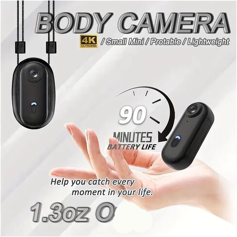 4K WiFi Mini Thumb Action Camera IPX7 Waterproof Portable Video Recorder Helmet Mount Vlogging Cam Support 128GB Storage in Kuwait