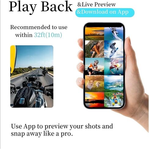 4K WiFi Mini Thumb Action Camera IPX7 Waterproof Portable Video Recorder Helmet Mount Vlogging Cam Support 128GB Storage in Kuwait