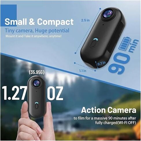 4K FHD 1080P Mini Body Camera Portable Video Recorder for Motorcycle Helmet Bike Bicycle Outdoor Sports Shooting in Kuwait