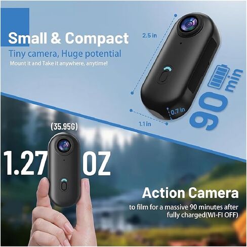 4K HD 30FPS Mini Magnetic Body Camera Wireless Back Clip Collar Cam for Pet Vlogging Cat Dog Outdoor Recording in Kuwait