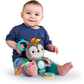 Bright Starts Sloth Plush Playful Pals Take-Along BPA-Free Stroller Baby Toy, Age Newborn+ in Kuwait