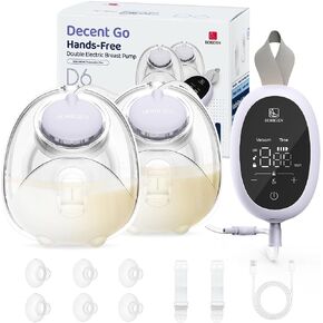 Breast Pump D6, Ultra-Lightweight Hands Free Wearable Breast Pump with Upgraded Leak-Proof Double-Seal Flange, Electric Breastfeeding Pump 3 Modes | 9 Levels, 3 Fine-Tuned Rhythms, 15/17/19/21/25mm in Saudi Arabia
