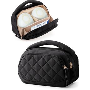 Wearable Breast Pump Bag, Pumping Bag with Adjustable Divider | Pump Bag Compatible with Momcozy, Medela and Eufy Pumps, Padded Lining, Puffy Handle, for Work, Travel and Family Use in Saudi Arabia