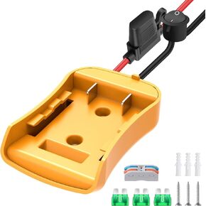 1 Packs Adapter for Dewalt 20V Battery Adapter for Power Wheel Battery Upgrade Conversion Kit with Switch, Fuse & Wire Terminals, 12AWG Wire, Power Tool Power Connector for DIY Rc Car Toys in Saudi Arabia