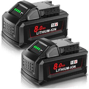 2Pack 8.0Ah Lithium Replacement for Milwaukee M18 Battery Compatible with Milwaukee 18V Battery 48-11-1865 48-11-1850 48-11-1860 48-11-1865 48-11-1852 48-11-1840 48-11-1862 Cordless Power Tools in Kuwait
