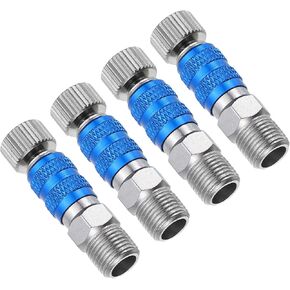 PATIKIL 1/8 Air Brush Connector Adapters, 4pcs Air Brush Quick Connect Air Brush Quick Release Disconnect for Air Brush Hose, Blue Silver in Kuwait