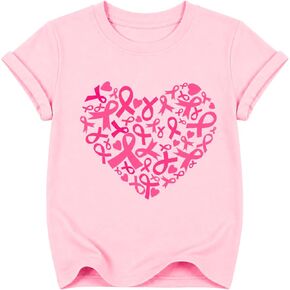 Girls in October We Wear Pink Shirt Kids Halloween Ghost Graphic Tee Breast Cancer Awareness T-Shirt for Toddler Youth in Kuwait