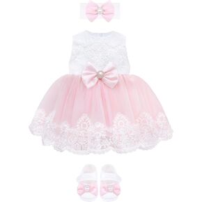 Taffy Baby Girl Newborn Pink Embroidered Princess Pageant Dress Gown 6 Piece Deluxe Set 6-9 Months in Kuwait