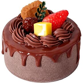 Artificial Birthday Cake 4 Inch Realistic Simulation Cake Display Model for Bakery Shop Window Photography Props (4 Inch (Fruit Biscuit Style)) in Saudi Arabia