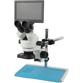 Microscope Kit 3.5X 90X Simul-Focal Stereo Microscope Trinocular Microscope 9 Inch LCD Video Microscope Camera for PCB Repair Soldering Microscope Slides,B,G in Kuwait