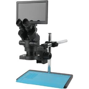 Microscope Kit 3.5X 90X Simul-Focal Stereo Microscope Trinocular Microscope 9 Inch LCD Video Microscope Camera for PCB Repair Soldering Microscope Slides,C, in Kuwait