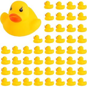 50 Pcs Mini Rubber Ducks,Float and Squeak Duckies | Mini floating duckies with squeak design for party favors,duck collections,prize boxes,decor displays and themed events in Saudi Arabia
