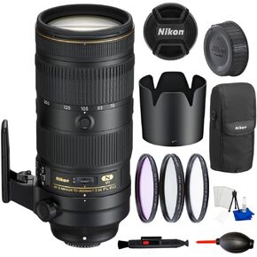Nikon AF-S NIKKOR 70-200mm f/2.8E FL ED VR Telephoto Zoom Lens Bundle – Professional FX Format Lens for Nikon F Mount DSLR Cameras – Includes 3pc Filter Kit, Lens Pen, Dust Blower, Cleaning Kit & More in Kuwait