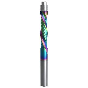 Compression Spiral Flush Trim Router Bit, 1/4 Inch Shank Up and Down Solid Carbide Router Bits with Bottom Bearing, DLC Coated Flush Cut Router Bit for Woodworking Template & Pattern Following in Saudi Arabia